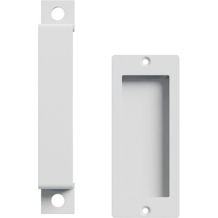 EKENA MILLWORK 7" Pull Handle & 6" Flush Pull for 1 3/4" Doors, Rocket White GB6001PP4076RW